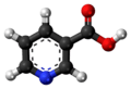 Ball and stick model of nicotinic acid