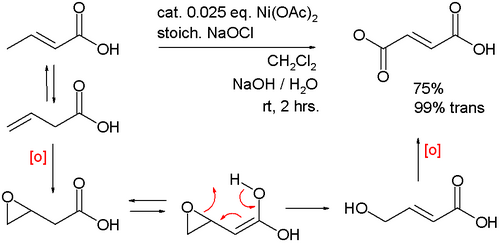 Nickel oxide hydroxide oxidation of 3-butenoicid