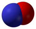Space-filling model of nitric oxide