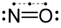 Skeletal formula showing two lone pairs and one three-electron bond