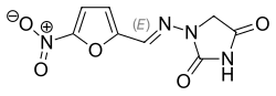 Structural formula of nitrofurantoin