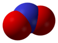 Spacefill model of nitrogen dioxide