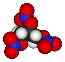 Spacefill model of nitroglycerin
