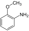 Skeletal formula of o-anisidine