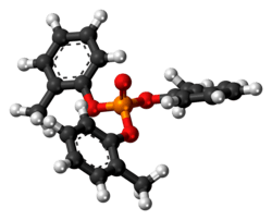 Ball-and-stick model of the tri-ORTHO-cresyl phosphate molecule