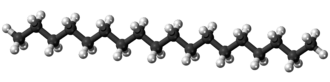 Ball-and-stick model of the octadecane molecule