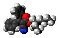 Space-filling model of octocrylene