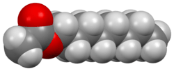 Space-filling model of the octyl acetate molecule
