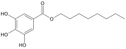 Structural formula of octyl gallate
