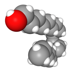 Space-filling model of oleyl alcohol