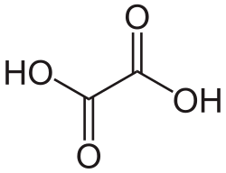 Structural formula of oxalic acid