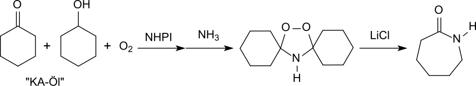 Oxidation of KA oil to caprolactam