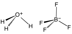 Canonical, skeletal formula of oxonium tetrafluoroborate