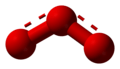 Ball and stick model of ozone