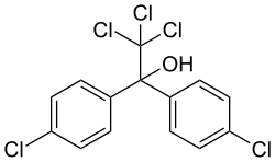 Skeletal formula of dicofol