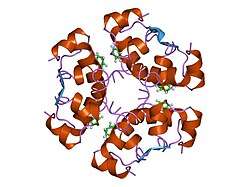 3aiy: R6 HUMAN INSULIN HEXAMER (SYMMETRIC), NMR, REFINED AVERAGE STRUCTURE