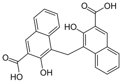 Structural formula of pamoic acid