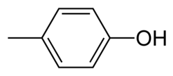 Skeletal formula of p-cresol