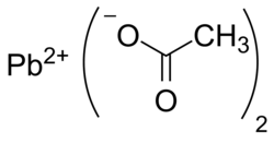 Skeletal formula of lead(II) acetate