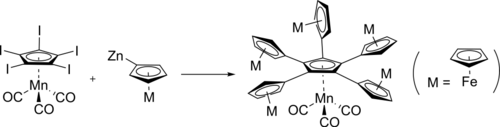 Penta(ferrocenyl)cyclopentadienyl ligand