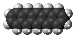 Space-filling model of the pentacene molecule
