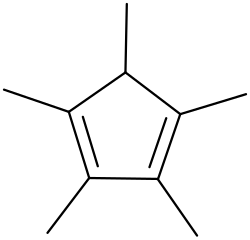 Skeletal formula of pentamethylcyclopentadiene