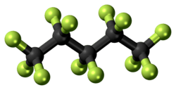 Ball-and-stick model of the perflenapent molecule