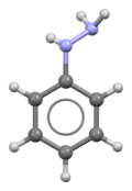 Ball-and-stick model of phenylhydrazine
