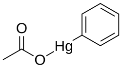 Skeletal formula of phenylmercury acetate