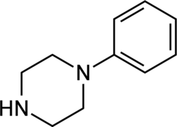 Skeletal formula of phenylpiperazine