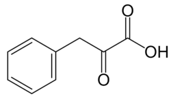 2D representation of the chemical structure of phenylpyruvic acid .