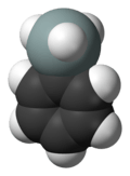 ball-and-stick model of the phenylsilane molecule