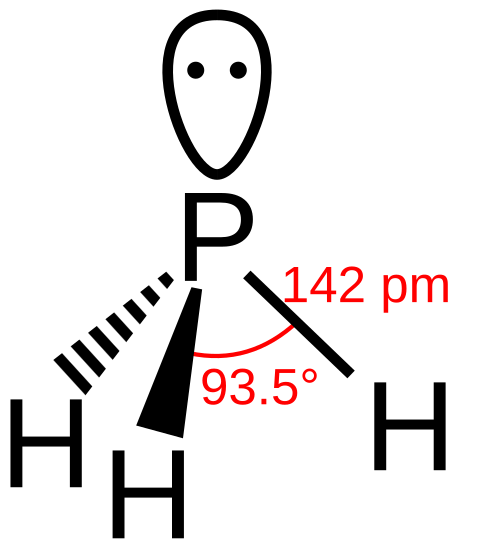 Skeletal formula of phosphine