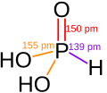 Wireframe model of phosphorous acid