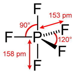 Structure of the phosphorus pentafluoride molecule