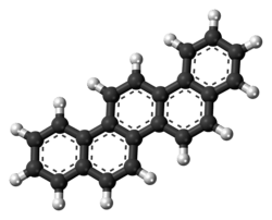 Ball-and-stick model of the picene molecule ball