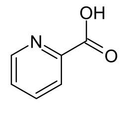 2D representation of the chemical structure of Picolinic acid .