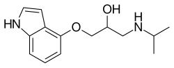 Skeletal formula of pindolol