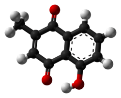 Ball-and-stick model of plumbagin