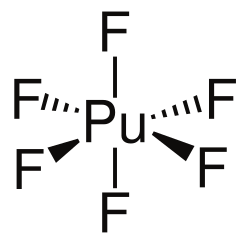 Stereo structural formula of plutonium hexafluoride