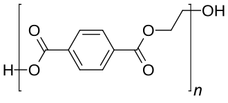 Strukturformel von Polyethylenterephthalat (PET)