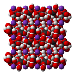 Space-filling model of part of the crystal structure of potassium sodium tartrate