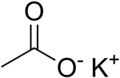 Skeletal formula of potassium acetate