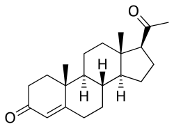 The chemical structure of progesterone