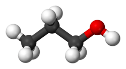 Ball and stick model of 1-propanol