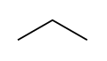 Skeletal formula of propane