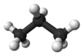 Ball and stick model of propane