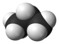 Spacefill model of propane