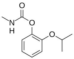 Skeletal formula of propoxur