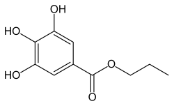 Structural formula of propyl gallate